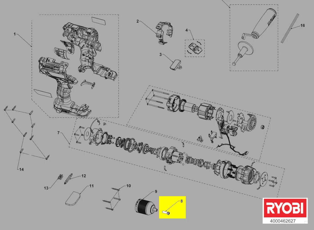 Vis de mandrin réf. 5131042200 Ryobi